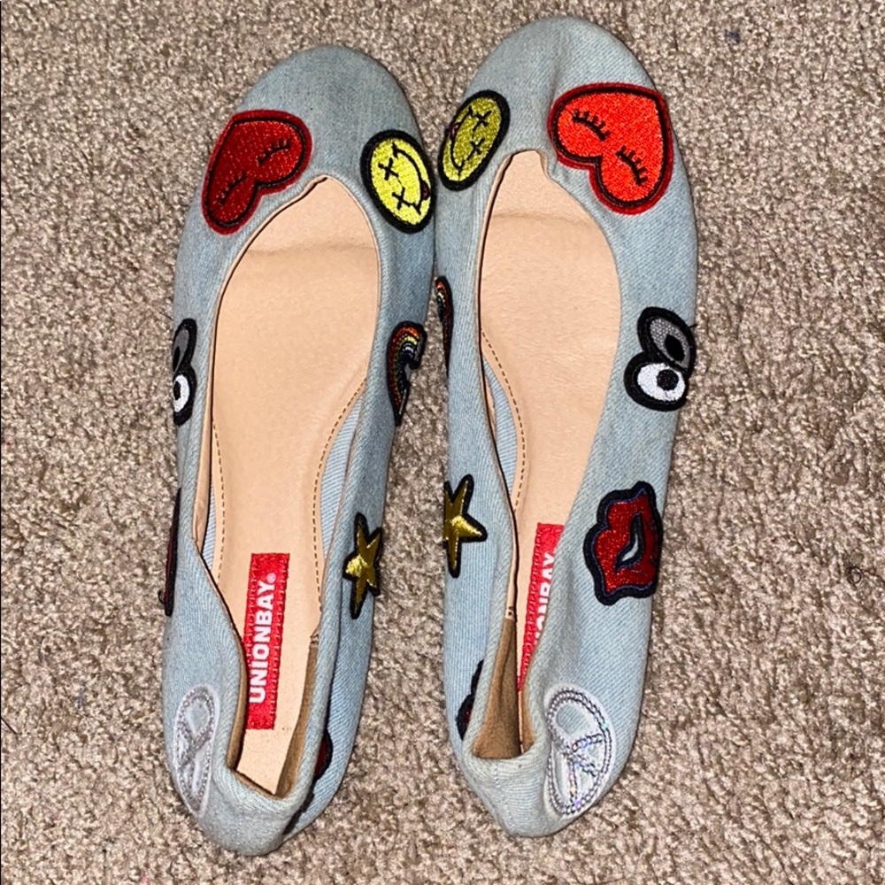 Light denim flats